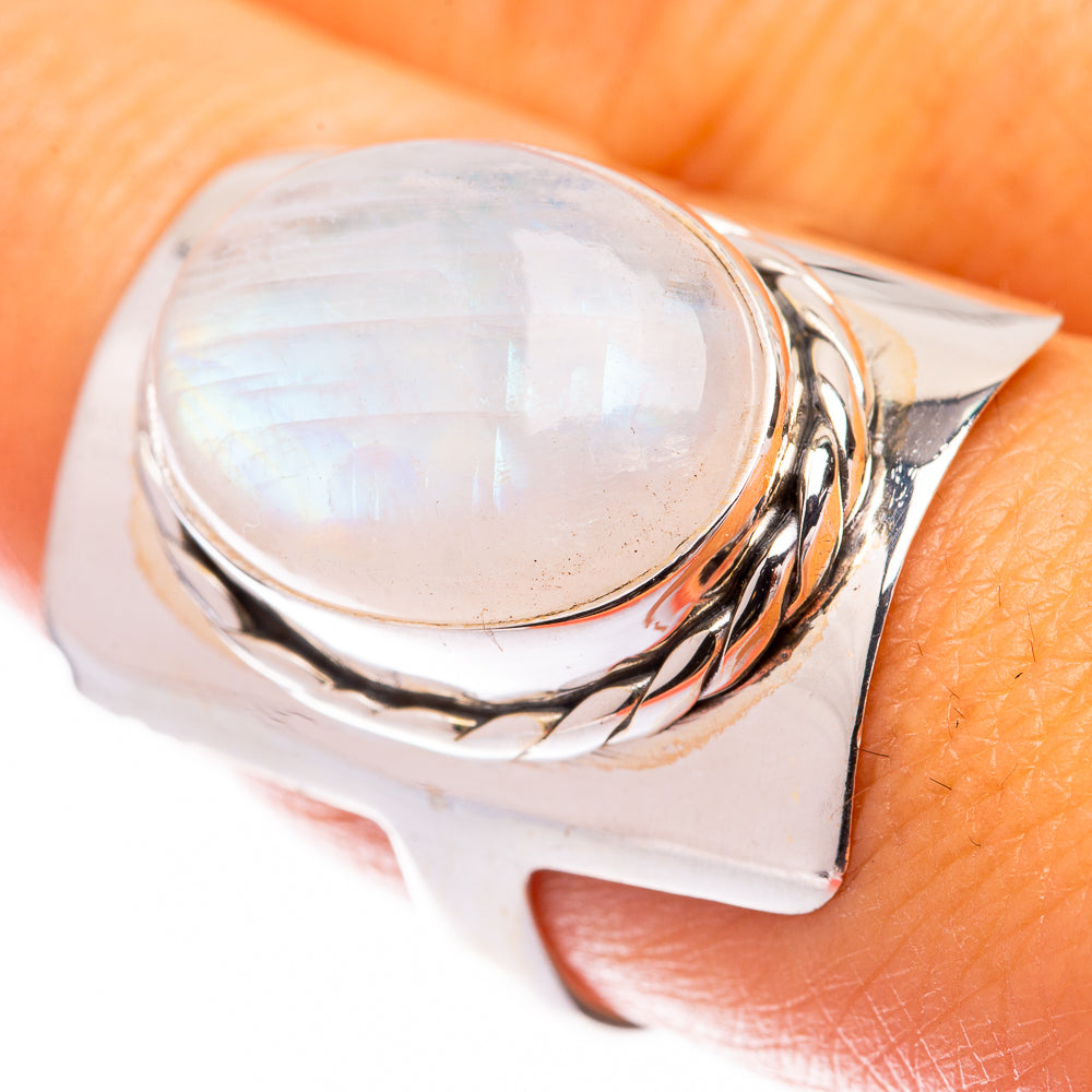 Rainbow Moonstone Ring Size 9.25 (925 Sterling Silver) R140734