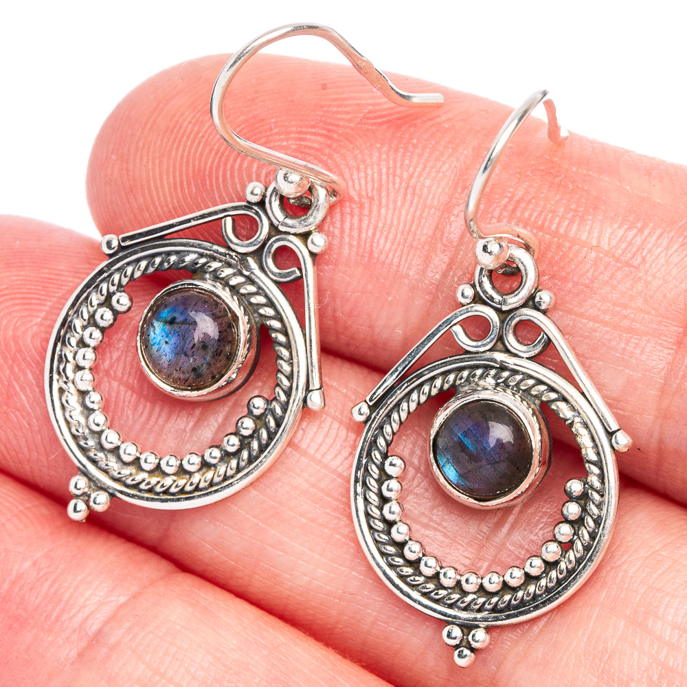 Labradorite Earrings 1 3/8" (925 Sterling Silver) E433200
