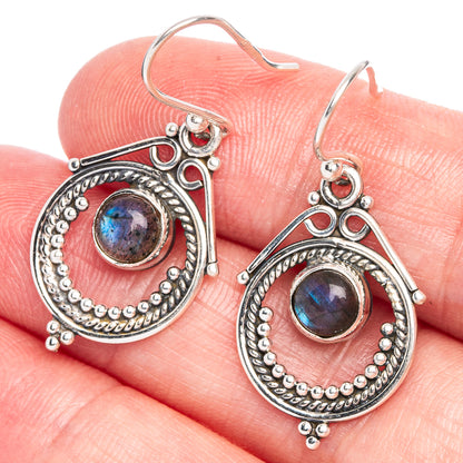 Labradorite Earrings 1 3/8" (925 Sterling Silver) E433200