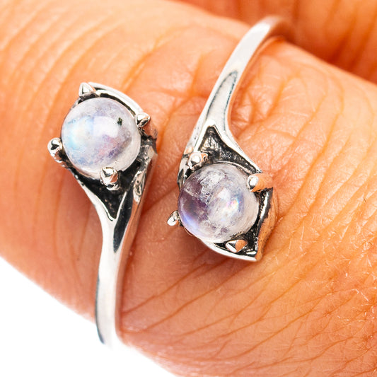 Sterling silver opal ring with two oval Ethiopian opal stones, prong settings