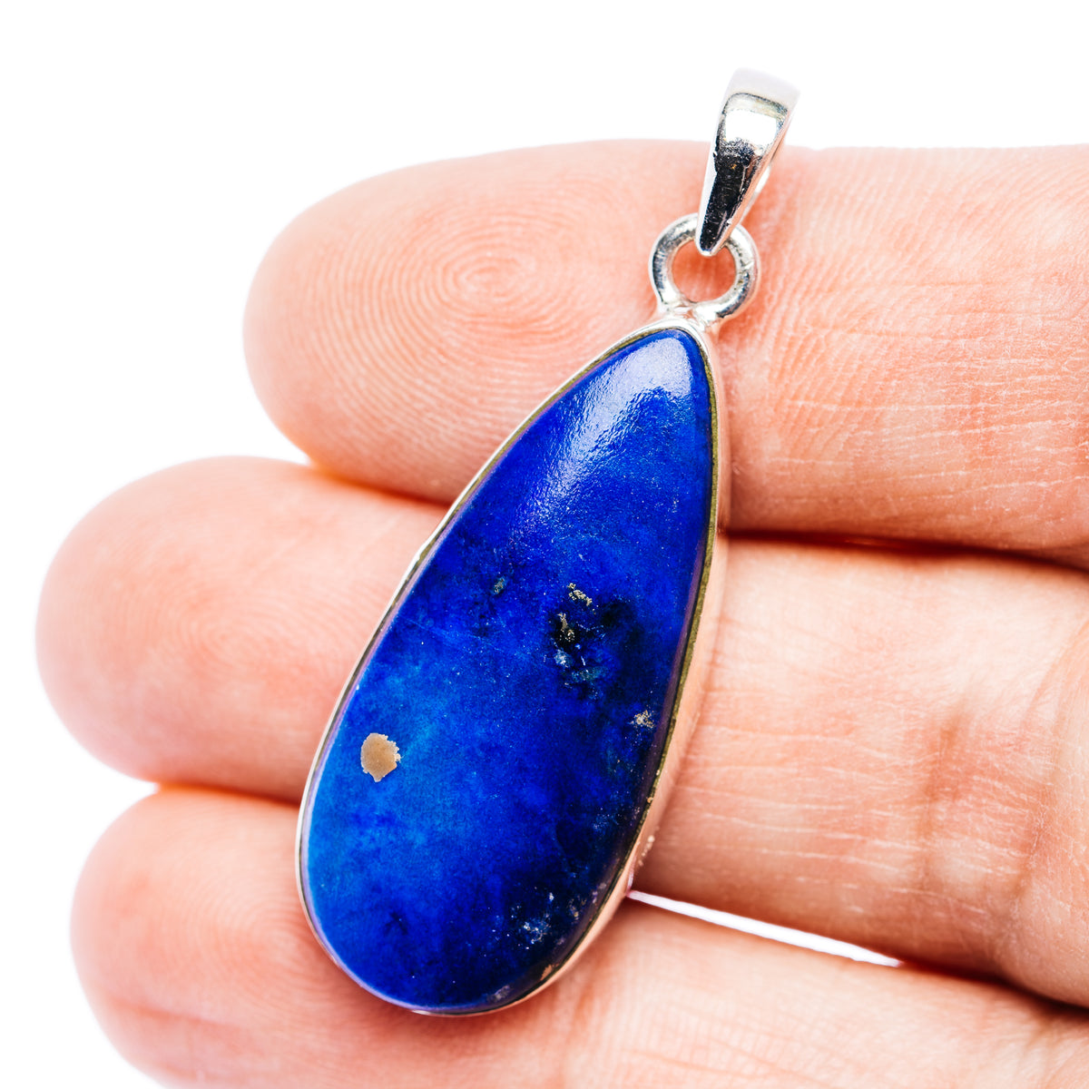Rare Afghanite Pendant 1 5/8" (.925 Sterling Silver)