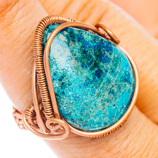 Shattuckite Wire Wrap Ring Size 7 (Copper)