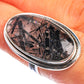 Large Tourmalinated Quartz 925 Sterling Silver Ring Size 5.75