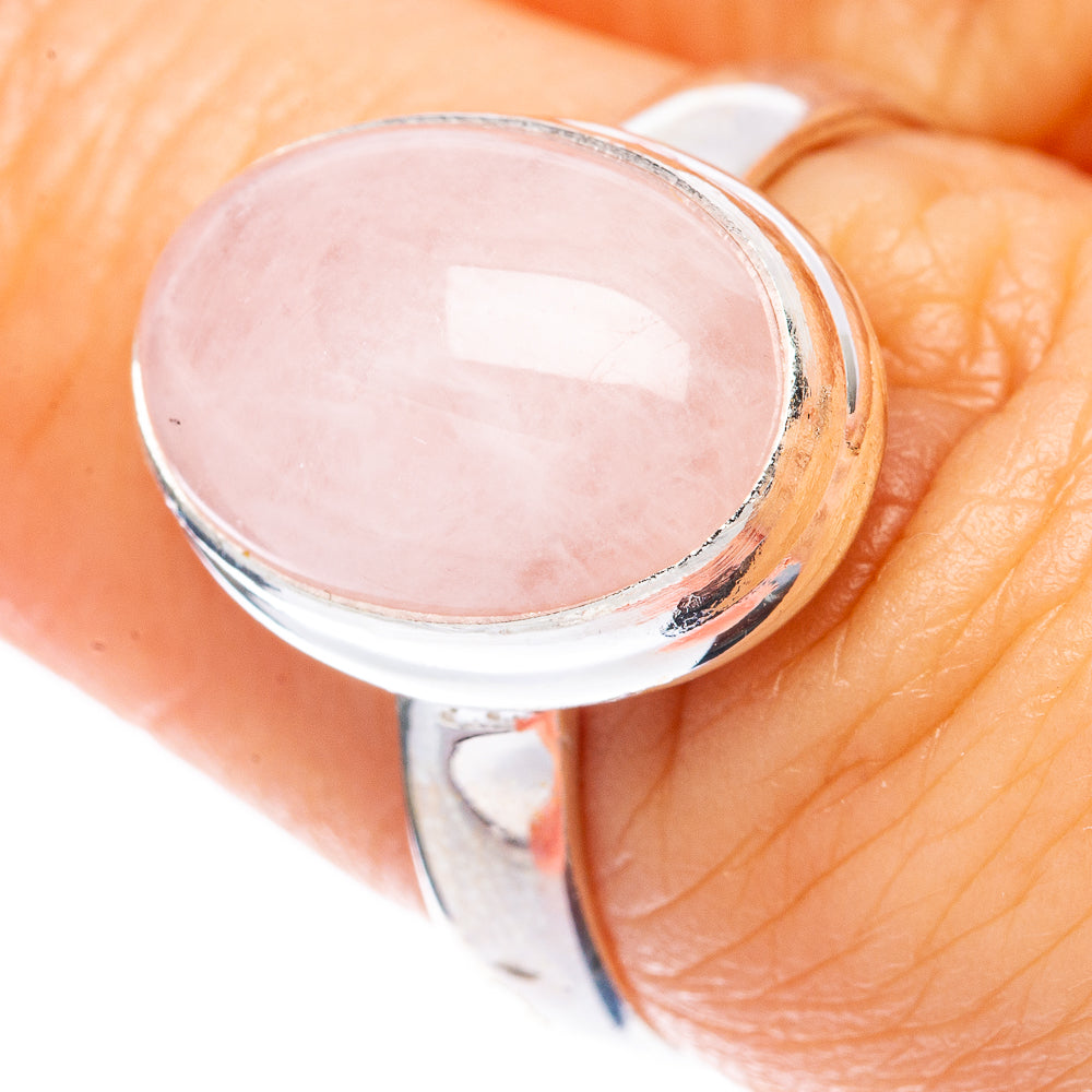 Rare morganite ring with pink oval gemstone and polished 925 sterling silver band