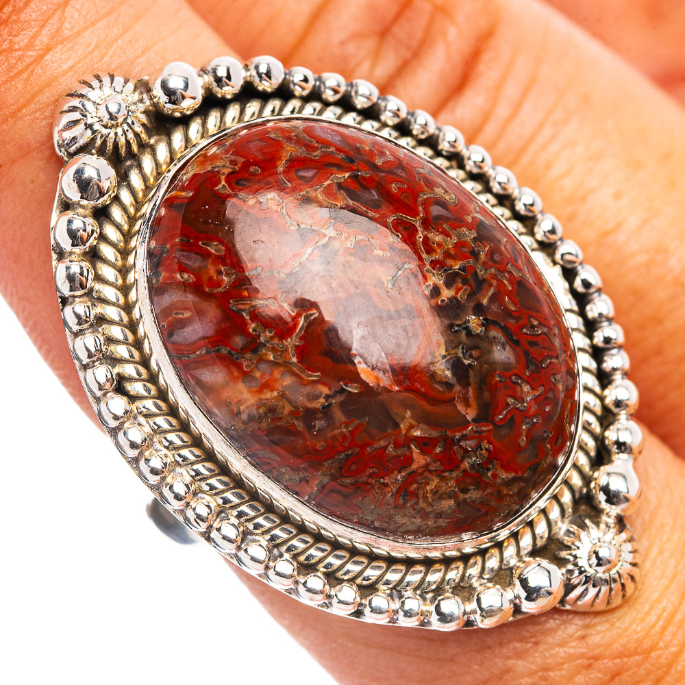 Premium Dinosaur Bone Ring Size 8 (.925 Sterling Silver)