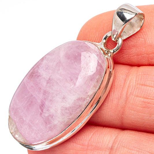 Oval purple gemstone pendant, .925 sterling silver bezel and loop bail
