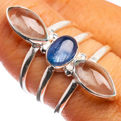 Kyanite, Rainbow Moonstone 925 Sterling Silver Ring Size 8.25
