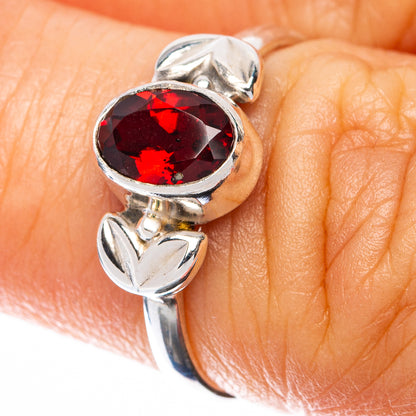 Garnet Dainty Ring Size 6 (925 Sterling Silver) R145016