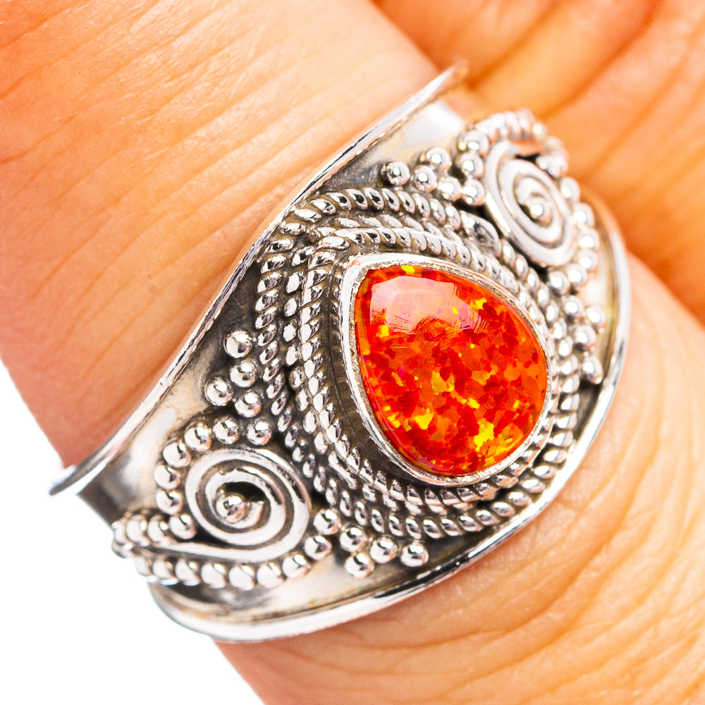Lab Opal Ring Size 7.5 (.925 Sterling Silver)