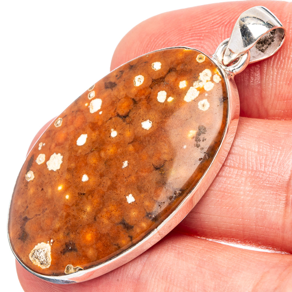 Ocean Jasper Pendant 1 3/4" (925 Sterling Silver) P43050