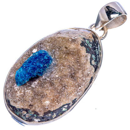 Cavansite Crystal Pendant 1 3/4" (925 Sterling Silver) P40707