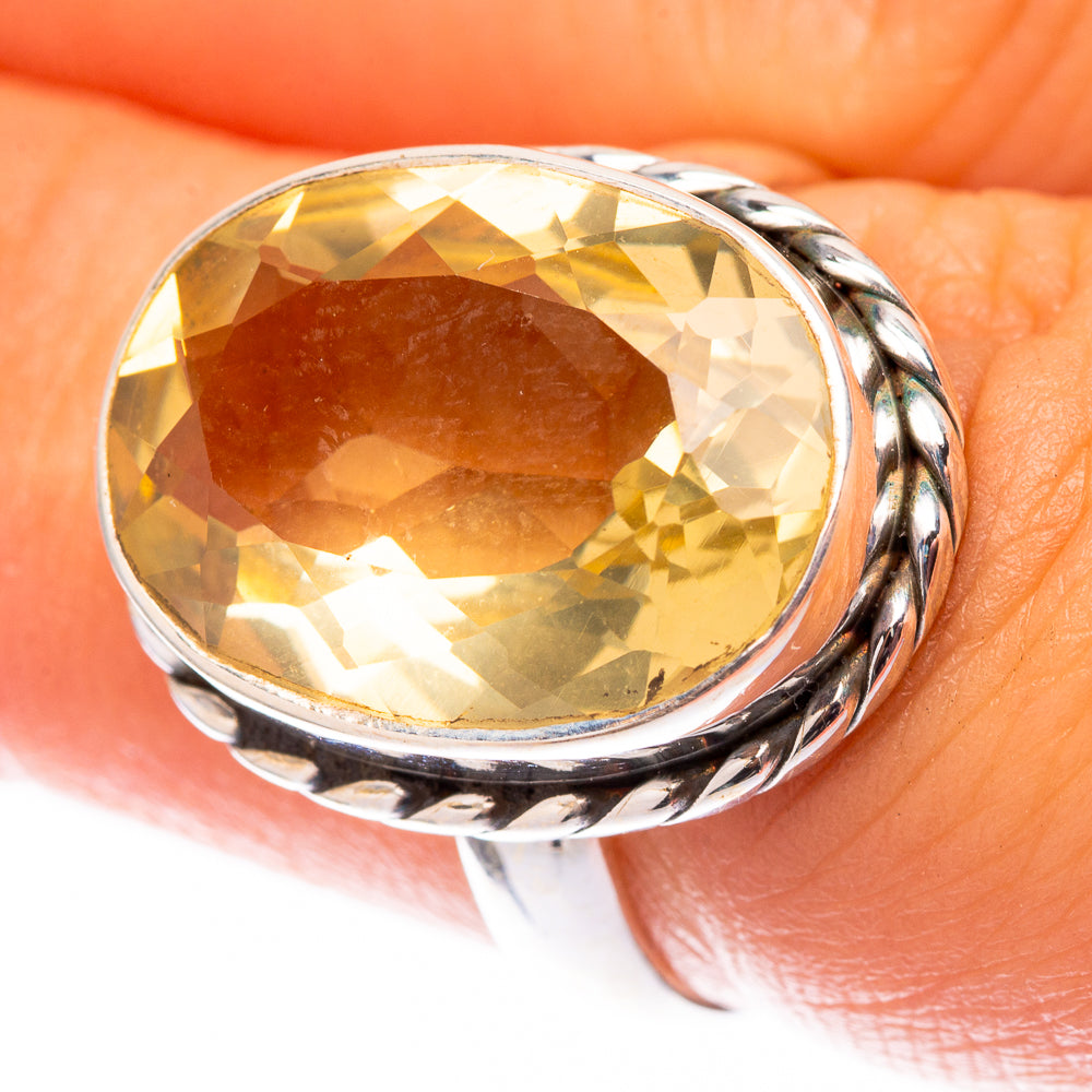 Faceted Citrine 925 Sterling Silver Ring Size 6.5 (925 Sterling Silver) RING140368
