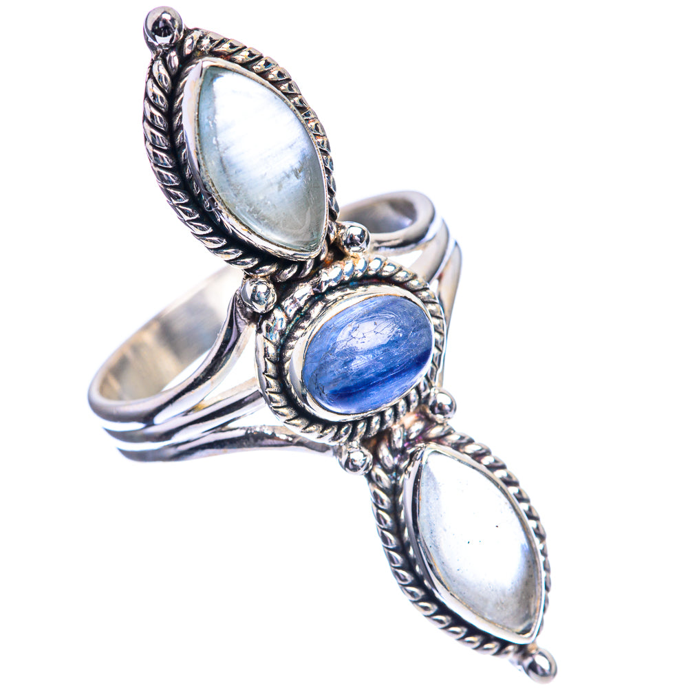 Large Kyanite, Aquamarine 925 Sterling Silver Ring Size 10.75