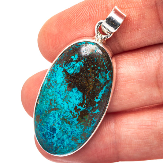 Shattuckite Pendant 1 7/8" (.925 Sterling Silver)