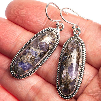 Brecciated Tanzanite 925 Sterling Silver Earrings 1 3/4"