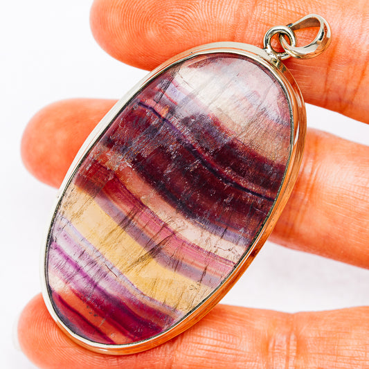 Multi Fluorite Pendant 2 1/2" (German Silver)
