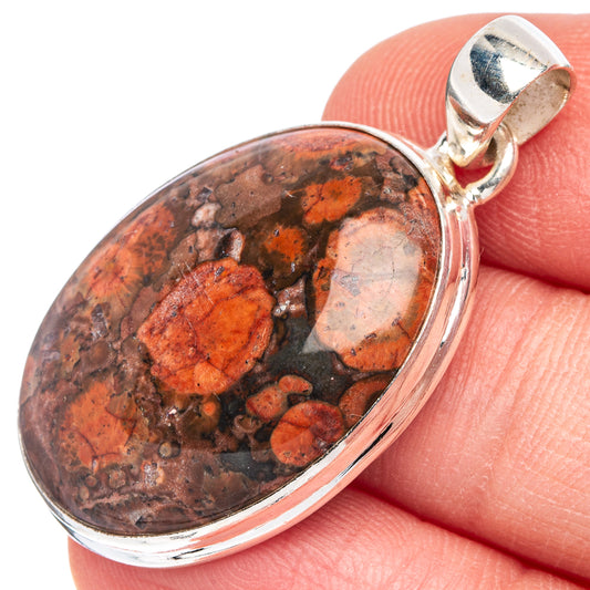 Poppy Jasper Pendant 1 3/8" (925 Sterling Silver) P44103
