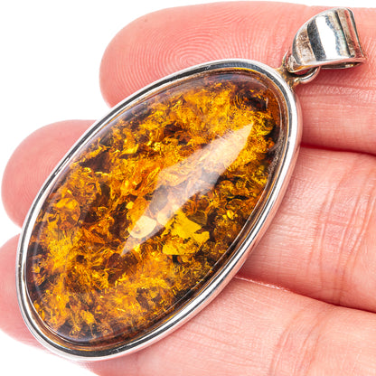 Ana Silver Co Baltic Amber Pendant 2 1/8" (925 Sterlnig Silver)