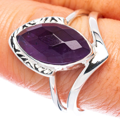 Premium Faceted Amethyst 925 Sterling Silver Ring Size 9 (925 Sterling Silver) R2738