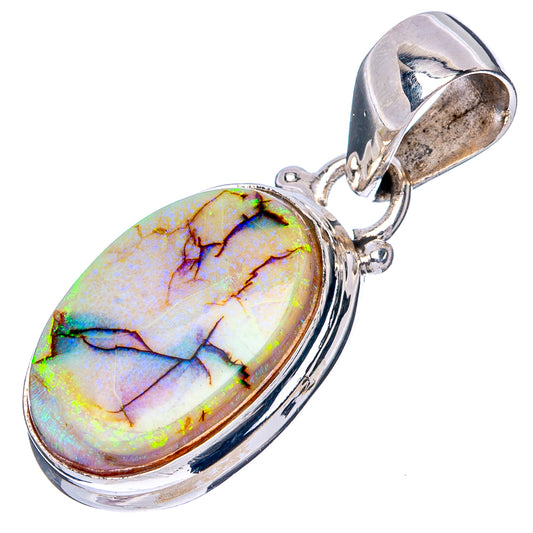 Rare Sterling Opal Pendant 1 1/4" (925 Sterling Silver) P42917