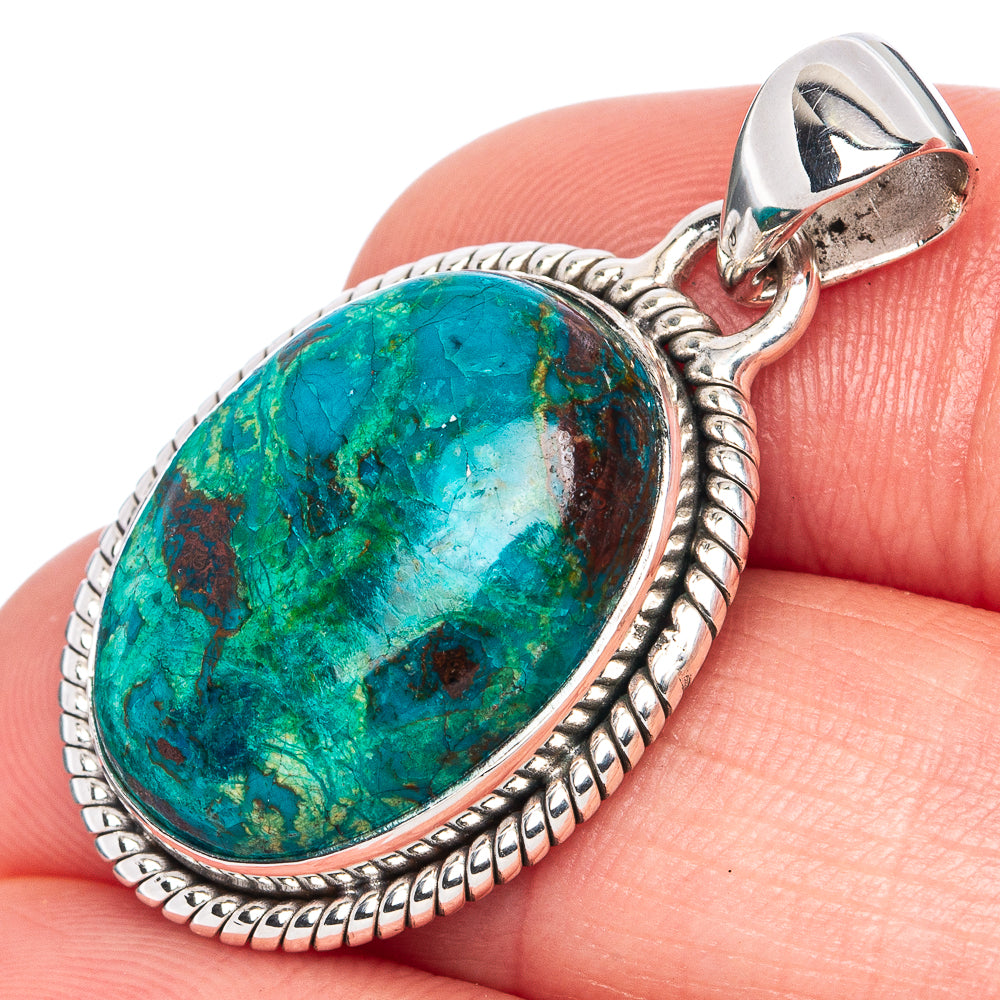 Shattuckite Pendant 1 3/8" (925 Sterling Silver) P41346