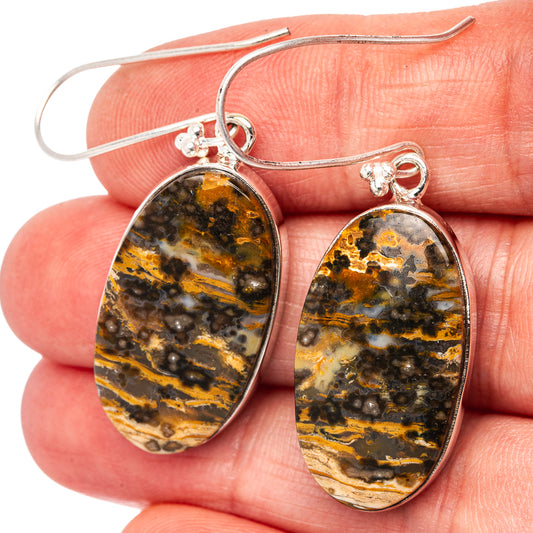 Premium Ocean Jasper Earrings 1 7/8" (.925 Sterling Silver)