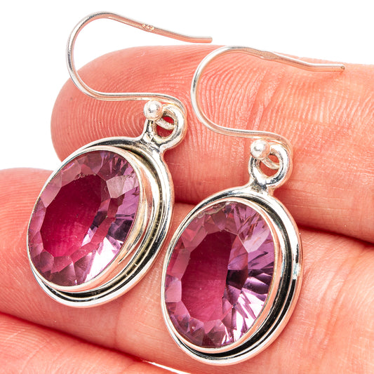 Alexandrite (Lab.) 925 Sterling Silver Earrings 1 3/8" (925 Sterling Silver) E2101
