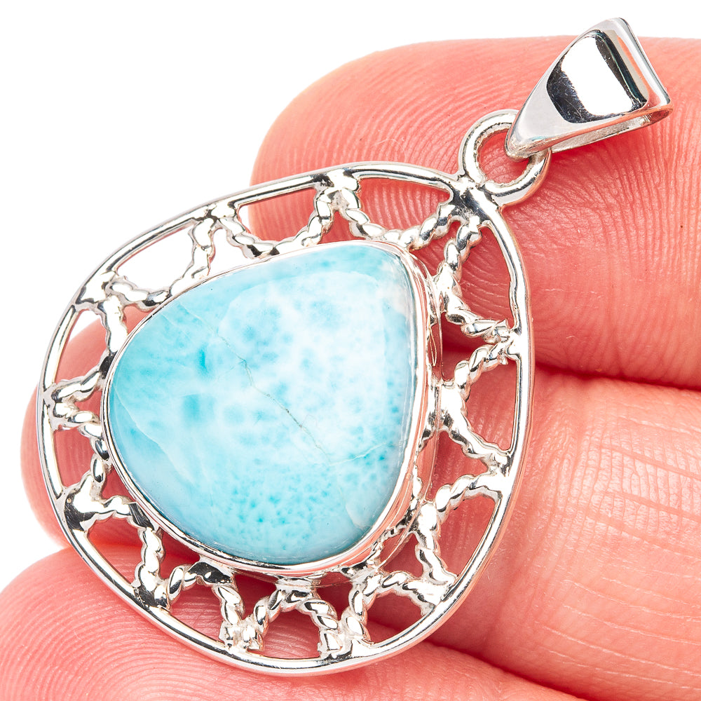 Larimar Pendant 1 3/8" (925 Sterling Silver) P44320