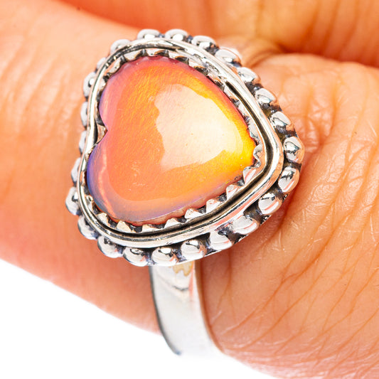 Aura Opal Heart Ring Size 7 (925 Sterling Silver) R4488