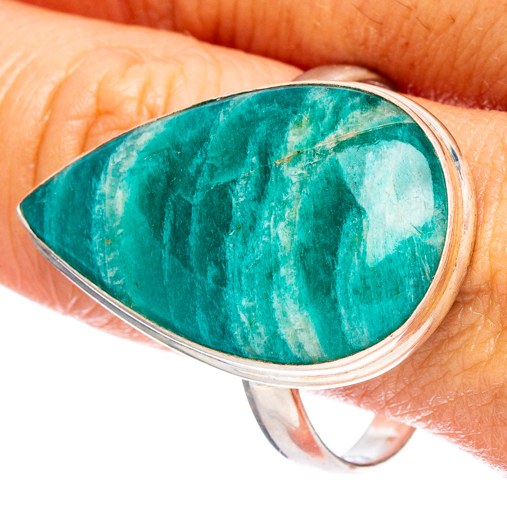 Large Amazonite 925 Sterling Silver Ring Size 13.25 (925 Sterling Silver) R6362