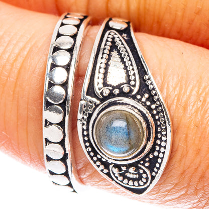 Labradorite Dainty Ring Size 7 Adjustable (925 Sterling Silver) R5220