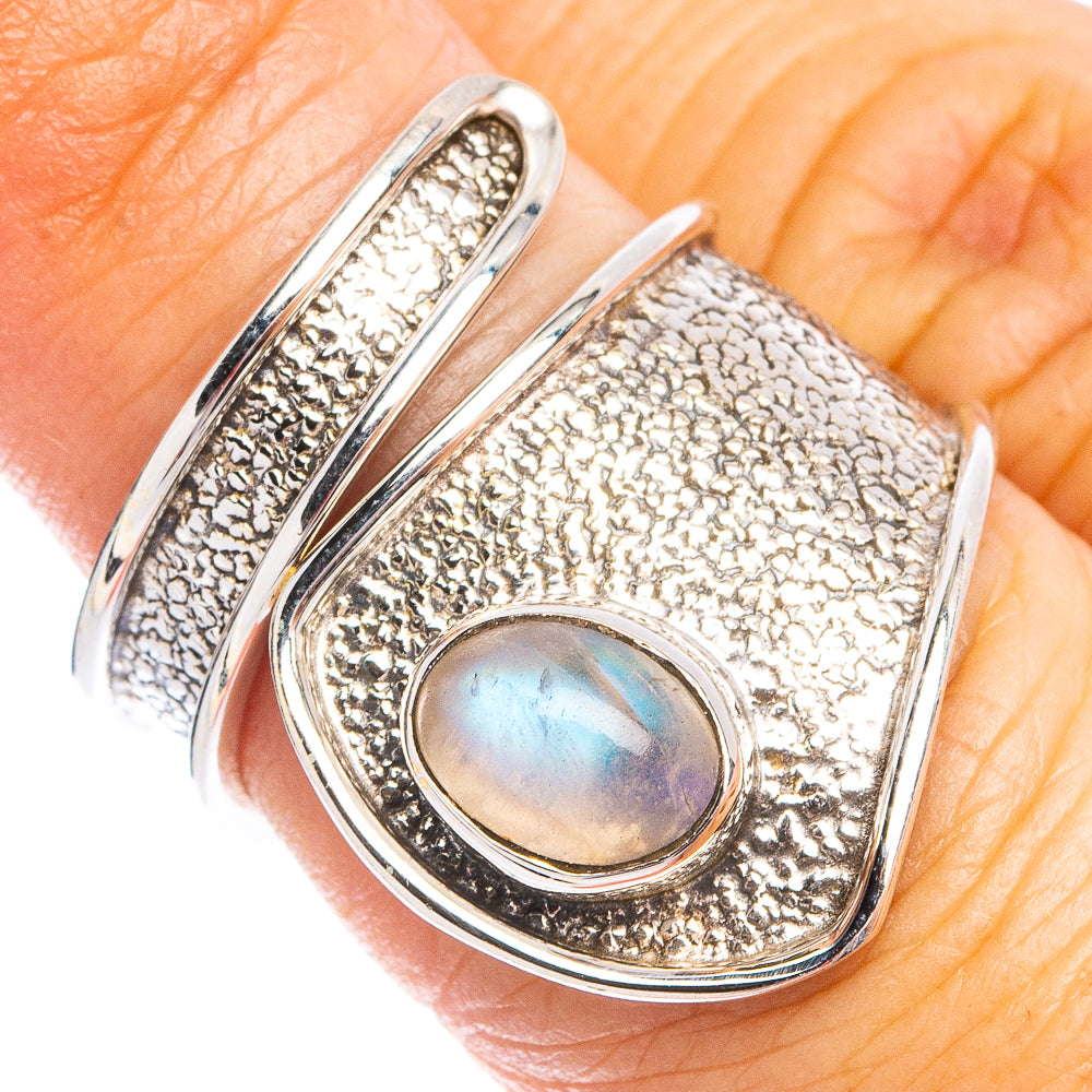 Dainty Rainbow Moonstone Ring Size 6.25 (925 Sterling Silver) R8638