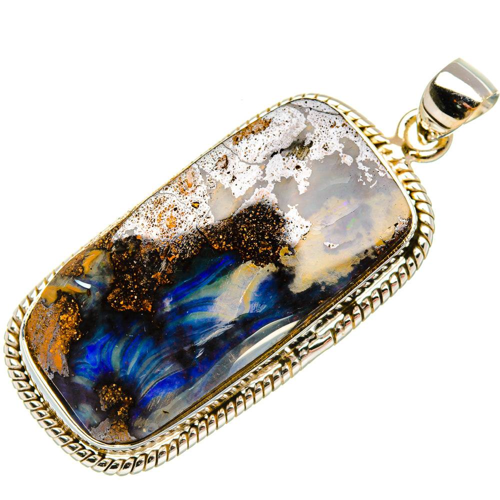 Australian Boulder OpalPendant 2" (925 Sterling Silver) PD37874