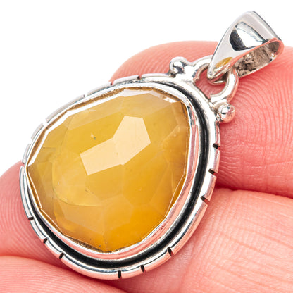 Yellow Opal Pendant 1 1/4" (925 Sterling Silver) P41963