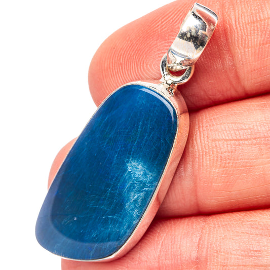 Sterling silver opal pendant with blue teardrop stone and bail loop