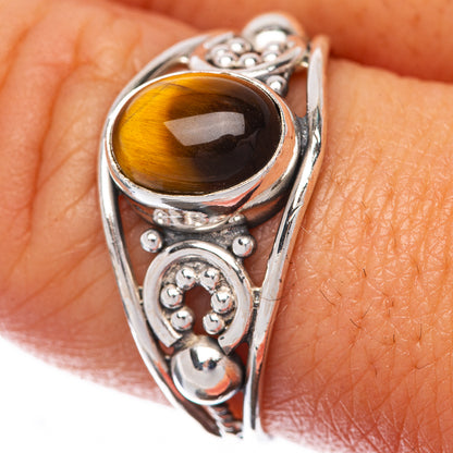 Tiger Eye Dainty Ring Size 9 (925 Sterling Silver) R145209