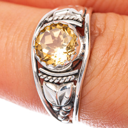 Faceted Citrine Dainty Ring Size 7 (925 Sterling Silver) R145216