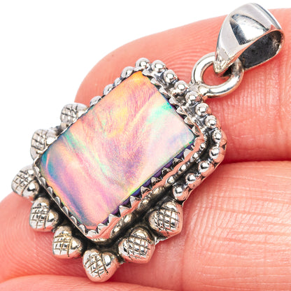 Value Aura Opal Pendant 1 1/4" (925 Sterling Silver) P42185