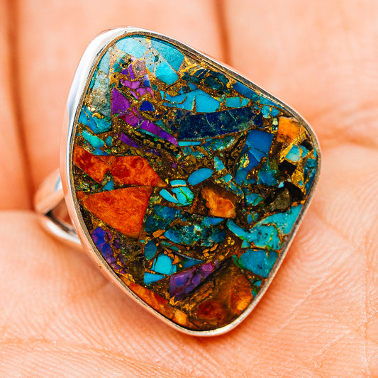 Premium Multi Dahlia Turquoise Ring Size 7 (.925 Sterling Silver)