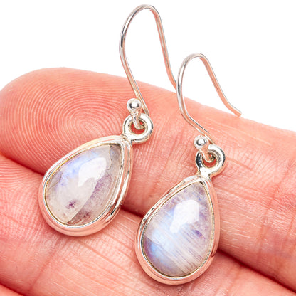 Rainbow Moonstone Earrings 1 1/4" (925 Sterling Silver) E433413