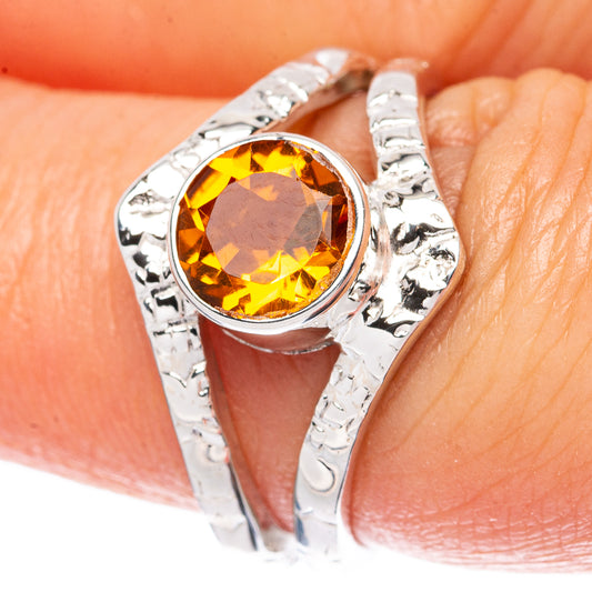Asc Premium Faceted Citrine Ring Size 6.75 (925 Sterling Silver) R3460