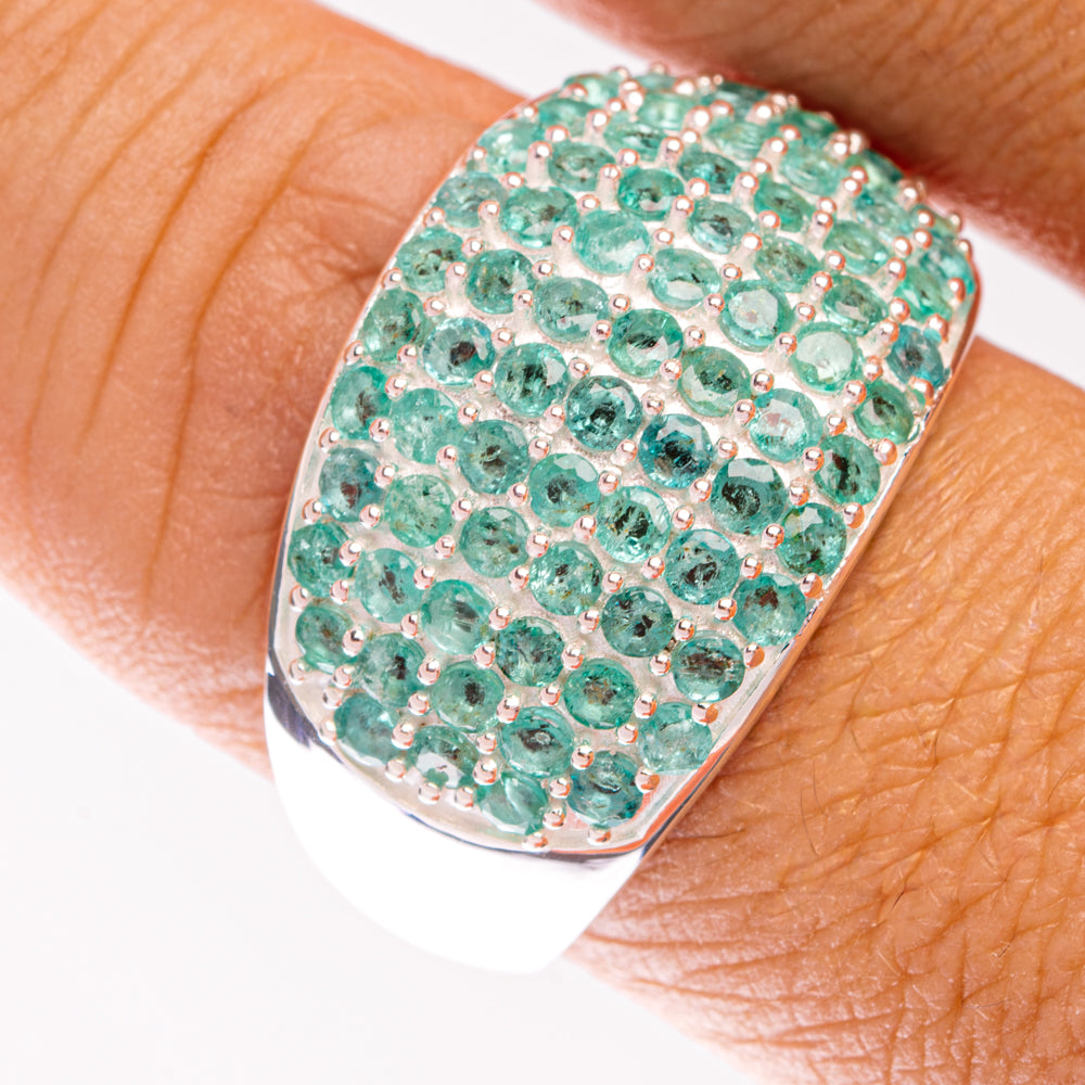 Zambian Emerald Ring Size 10 (.925 Sterling Silver)
