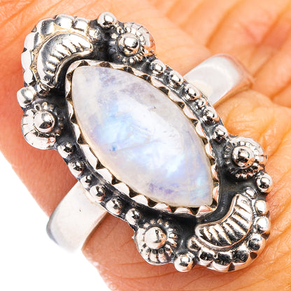 Rainbow Moonstone Ring Size 6.5 (.925 Sterling Silver)