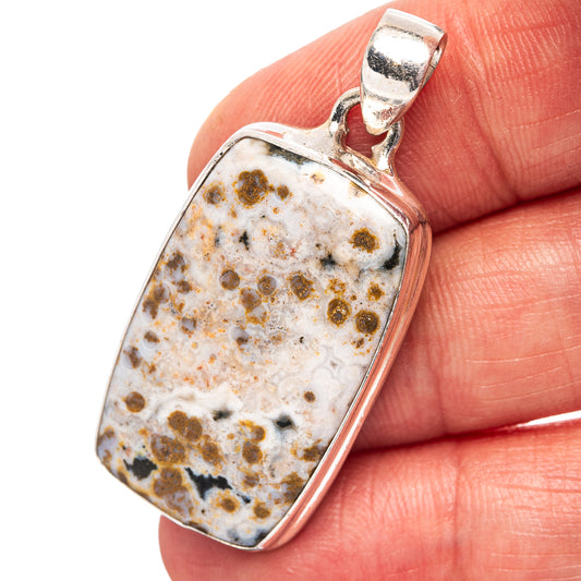 Ocean Jasper Pendant 1 5/8" (.925 Sterling Silver)