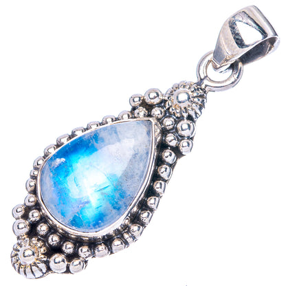 Rainbow Moonstone Pendant 1 3/8" (925 Sterling Silver) P42386