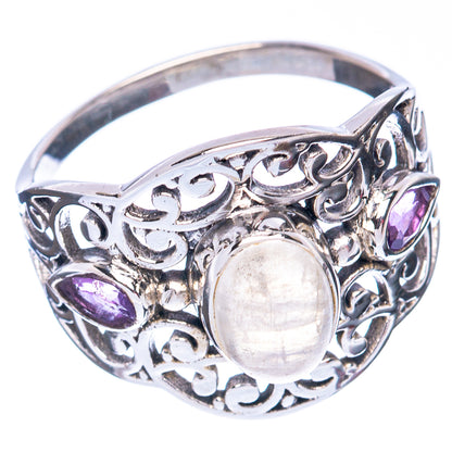 Rainbow Moonstone Ring Size 9 (925 Sterling Silver) R2820