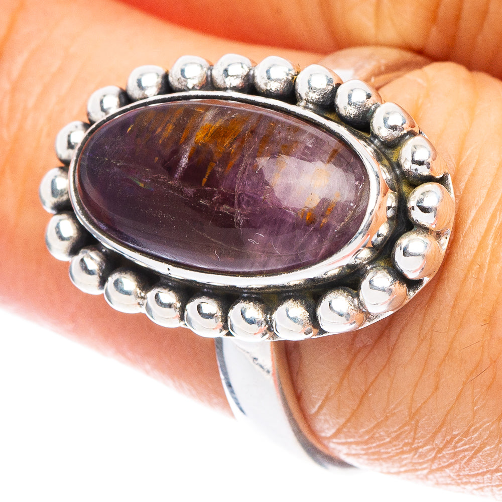 Rare Cacoxenite Amethyst Ring Size 7.5 (925 Sterling Silver) R7323