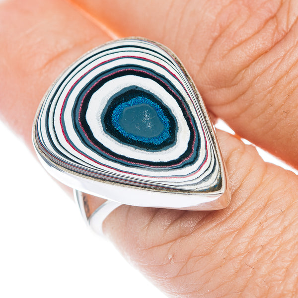 Premium Fordite Ring Size 7.5 (.925 Sterling Silver)