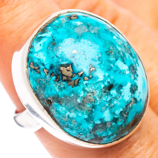 Premium Persian Turquoise Ring Size 8 Adjustable (.925 Sterling Silver)