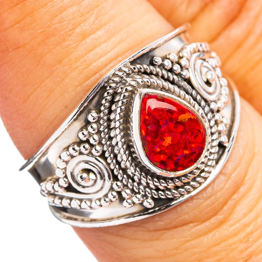 Lab Opal Ring Size 7.5 (.925 Sterling Silver)